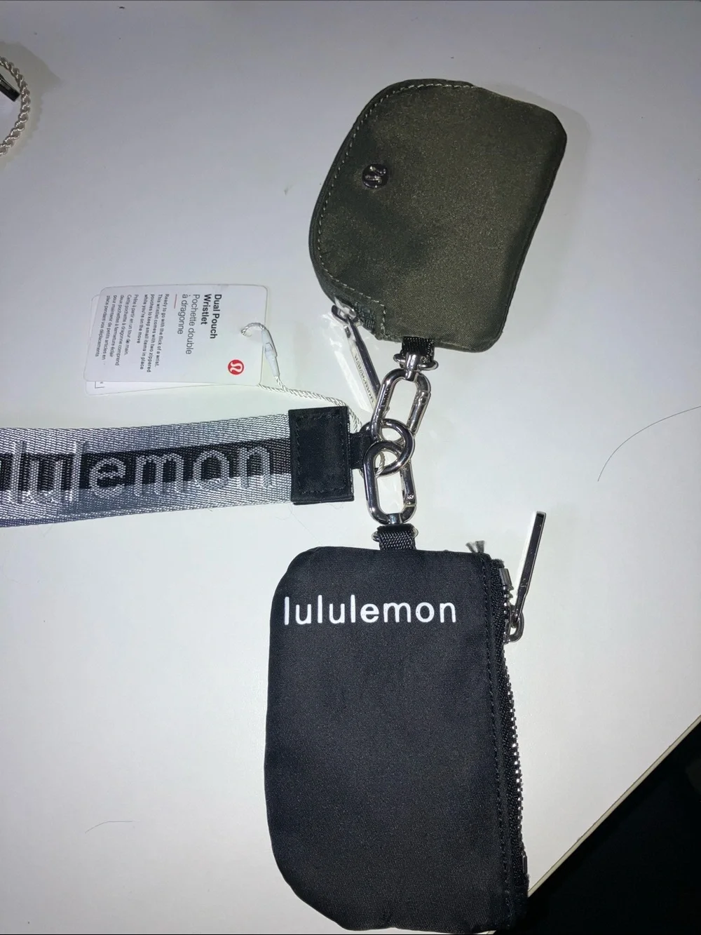 lululemon athletica Black Key & Olive Card Pouch Set